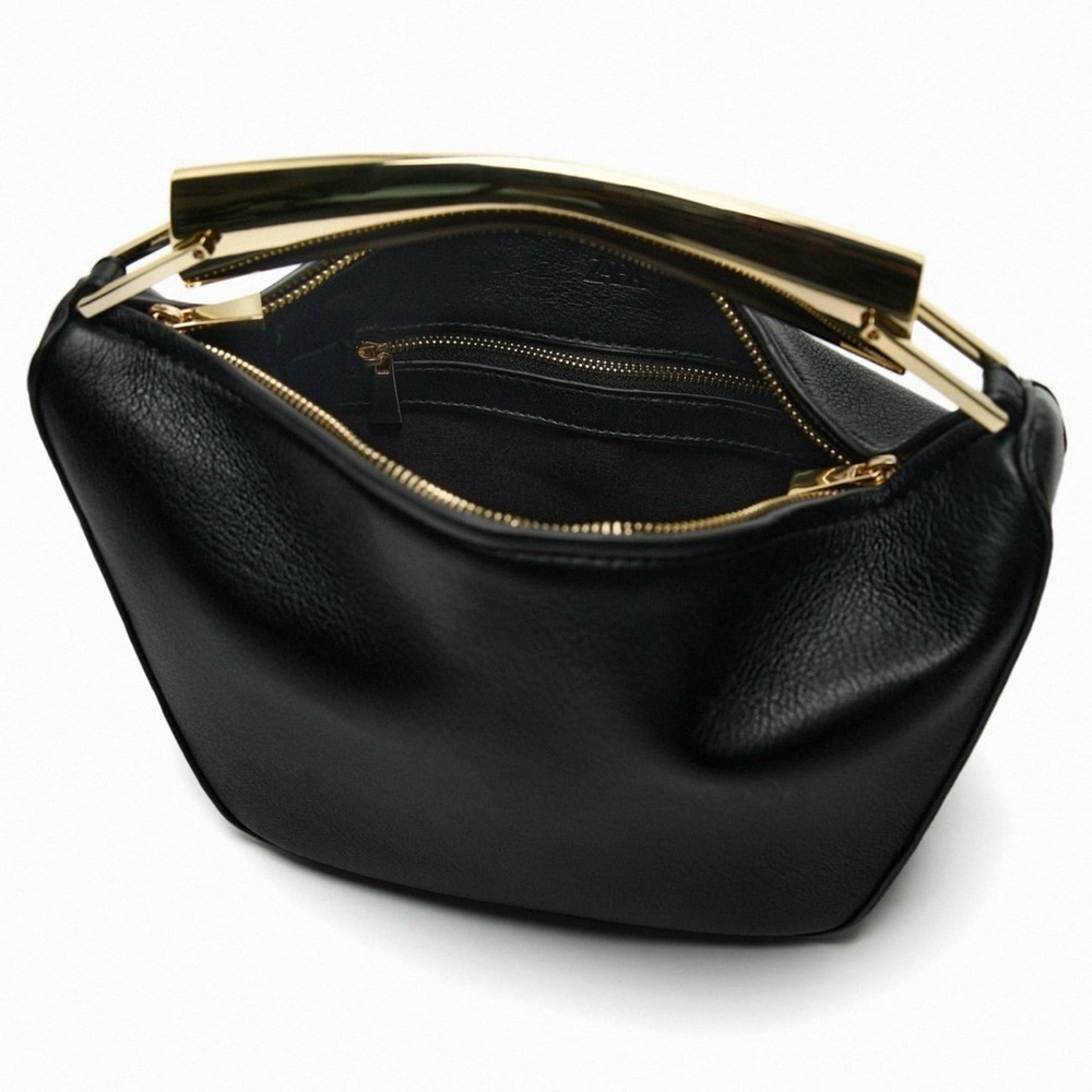 Zara Black Leather Handbag - Picture 2 of 4